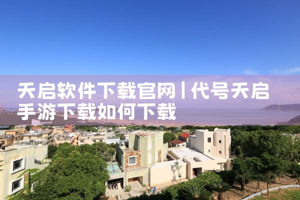 天启软件下载官网